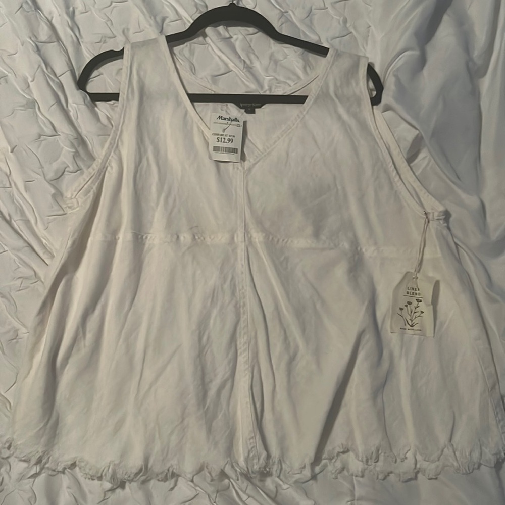 Linen open back tank